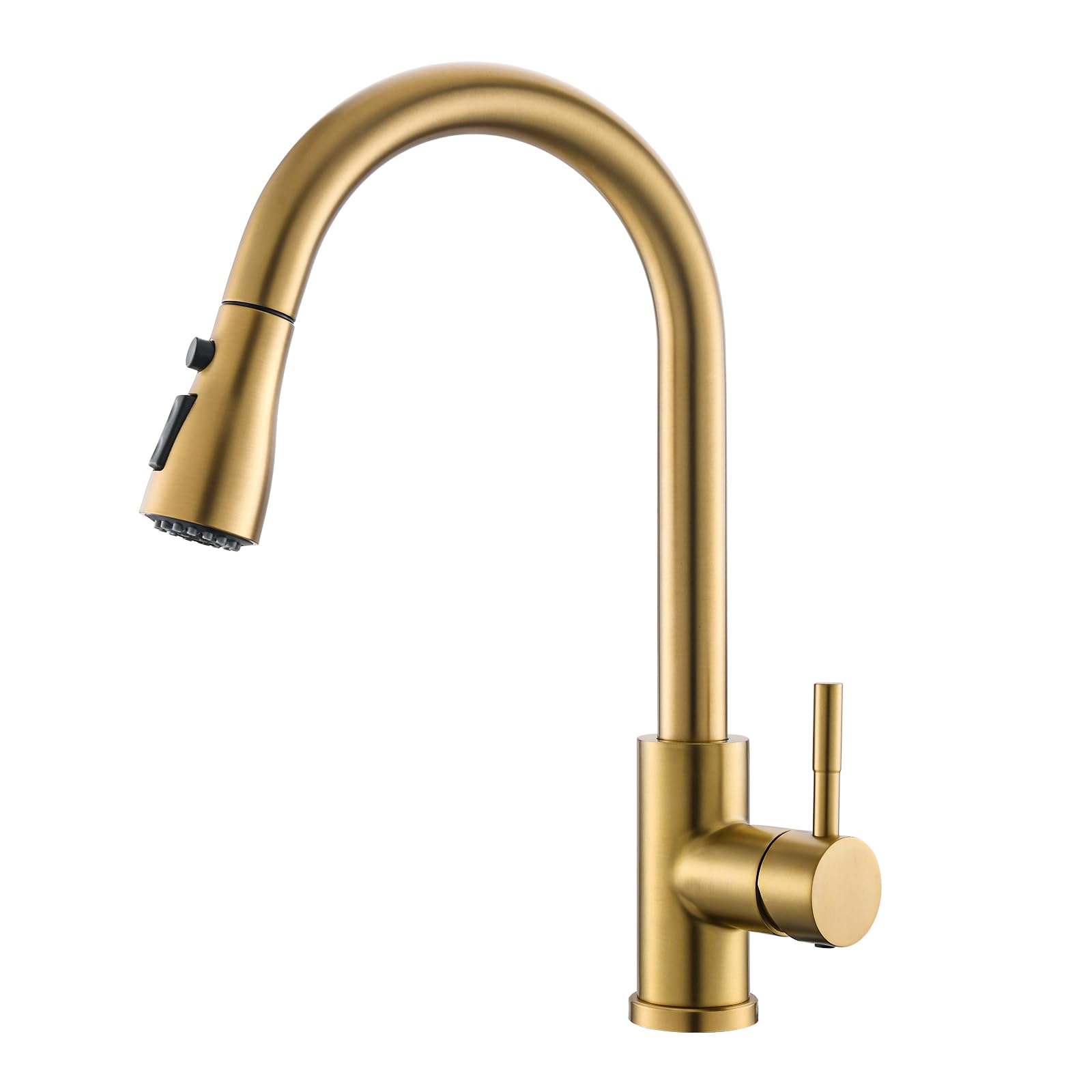 HADECOLL Touchless Kitchen Faucet With Pullown Sprayer Smart Mot Sensor Activatebrusheel H Handsfreeesign Modern Sink Faucet For Easy Cleaning,Gold-A