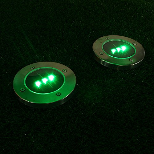 2pcs 3 LED Lampada da incasso a suolo solare