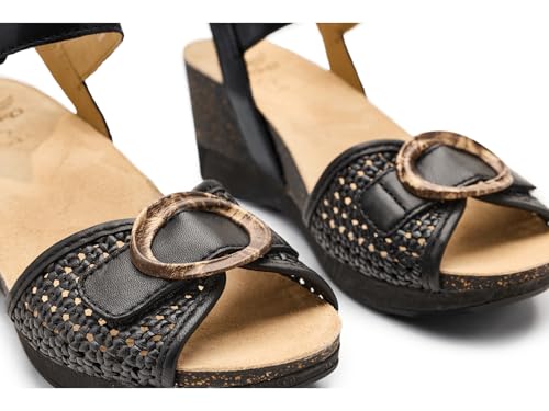 Image of Dansko Stella Multi-Strap Wedge Sandal for Women - Cork /EVA Wedge with Arch Support -Fully Adjustable Straps-Lightweight Rubber Outsole