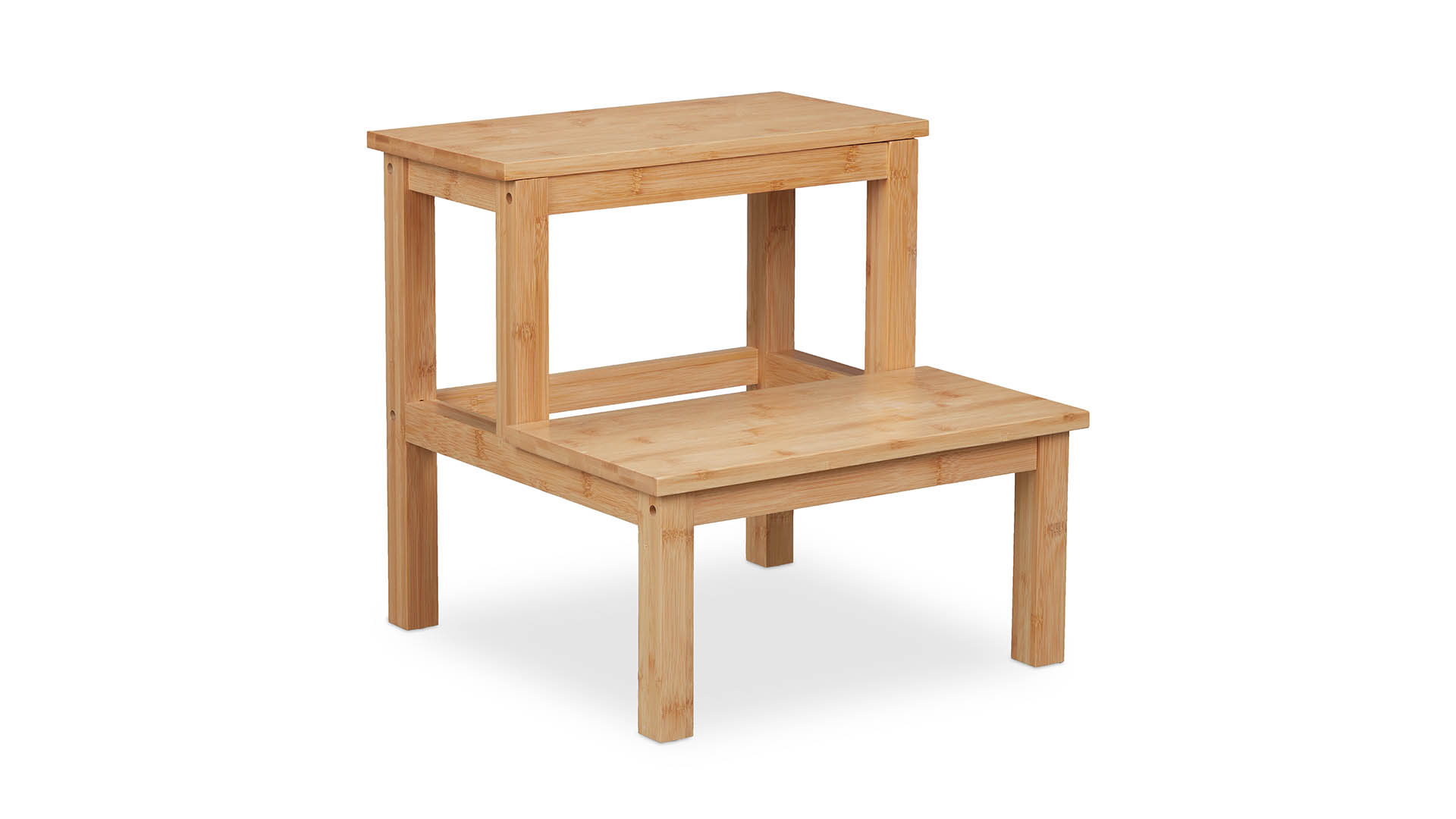 Sgabello WC Pieghevole In Bambù – Altezza Regolabile 7-9'', Antiscivolo, Per Adulti E Bambini