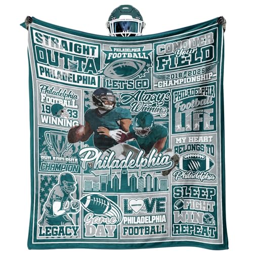 KETBLNB Football Fans Gifts for City Blanket for Dark Green Silver Soft Lightweight Blanket Throw Blanket 60x50 All Season Bedding Comforter