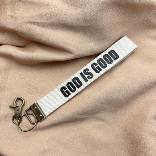 Image of Make Heaven Crowded Christian Keychain Cotton Wristlet Keychain Bronze Key Fob Soft Car Keychain Wristlet