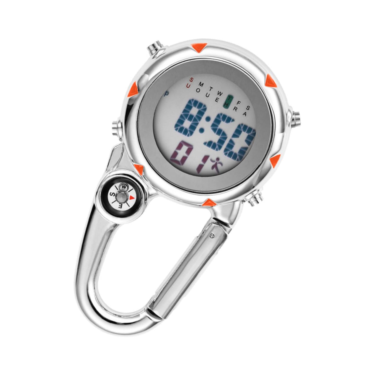 ifundom Gancio in Acciaio Inossidabile Orologio in Acciaio Inossidabile Orologio per Esterno Clip Sull'orologio Attenzione All'arrampicata Accessorio Orologio Orange