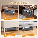 Ovshnrr 70L Under Bed Storage with Wheels, 2 Pack XXL Underbed Storage Drawers, Adjustable 10in High Closet Organizers with Lid, Large Under bed Drawers for Clothes, Shoes, Blankets, Toys - Image 6