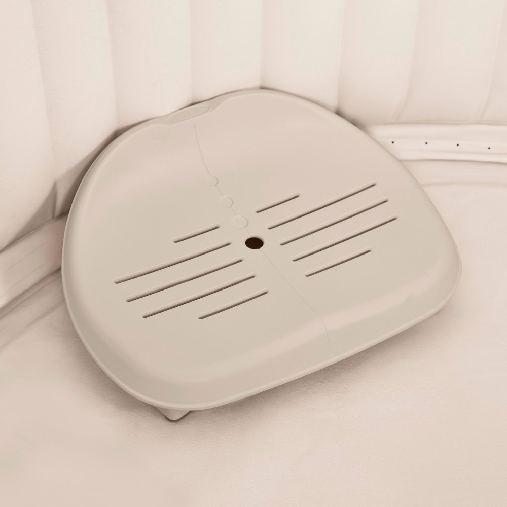 Intex Seggiolino per Spa, PVC, Panna, 39.05 x 51.12 x 15.88 cm & PureSpa, portabicchieri in plastica beige, 26 x 22 x 18 cm