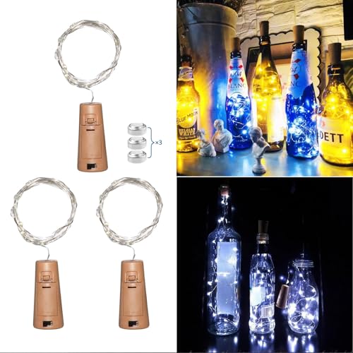 Akynite Corcho con Luces para Botellas de Cristal, Luz de