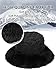 LA CARRIE Women's Fuzzy Wide Brim Faux Fur Bucket Hat Winter Warmer Fisherman Cap(Black)