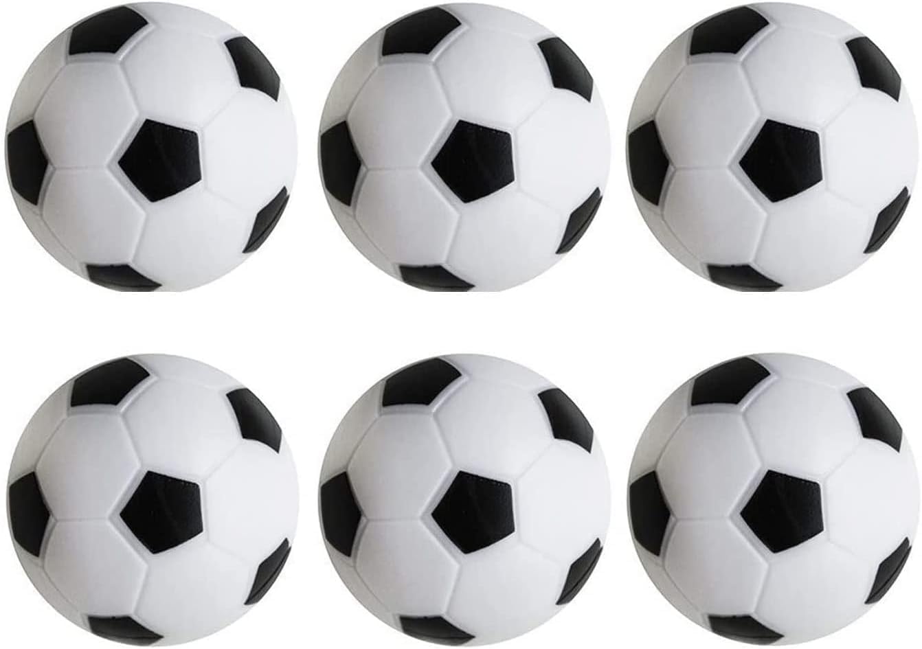 Foosball Table Replacement Foosballs, 36mm Game Table Size Black and White Tabletop Soccer Balls