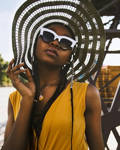 Armear Women Retro Cateye Sunglasses Trendy Thick Frame Non Polarized Lens3