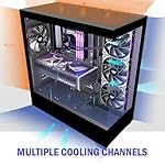 KEDIERS PC CASE ATX 4 Fans Pre-Installed, Type-C Mid Tower Computer Case with Full-View Dual Tempered Glass, Gaming PC Case,Black,P4 - Image 3