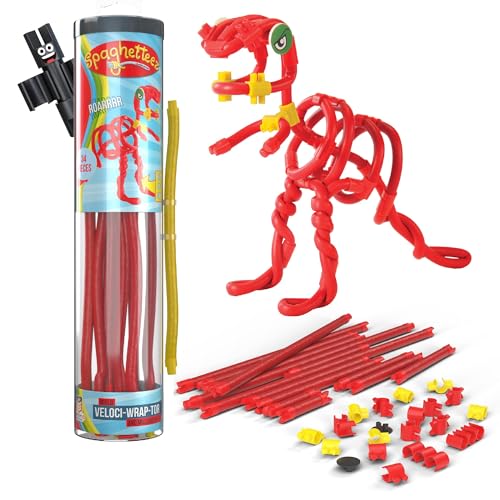 spaghetteez Veloci-Wrap-Tor – Flexible Velociraptor Building Set for Kids – Bendable, Stretchable, Connectable Dino Toy – STEM Learning, Creative Play, and Imagination Development- Ideal for Age 5+