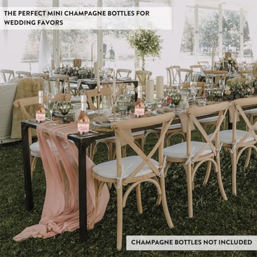 image for Andaz Press Personalized Mini Champagne Wine Bottle Labels, Blush Pink