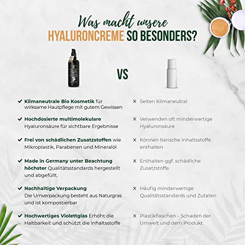 EINFÜHRUNGSPREIS BIO Hyaluron Creme Gesicht •100 ml• Hyaluron + innovativer Pflanzenölkomplex -Natürliche & nachhaltige… - Image 5