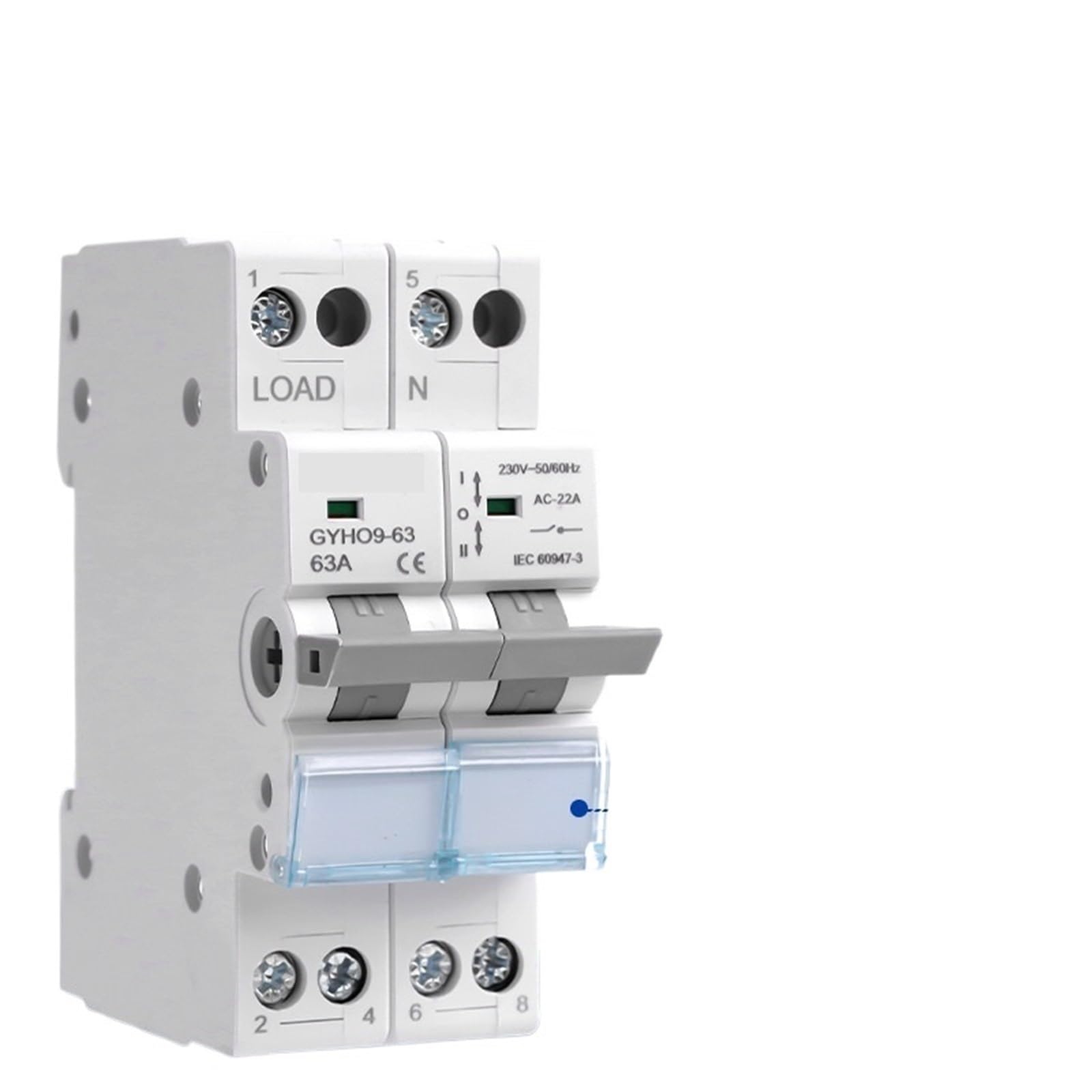 Commutateur de transfert manuel double alimentation rail DIN inverseur modulaire source 1P - 5