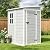 Patiowell 5 x 4 FT Plastic Outdoor Storage Shed with Floor, Resin Outside Sheds with Window, Garden Tool Shed with Lockable Door for Patio Storage, Backyard, Light Gray