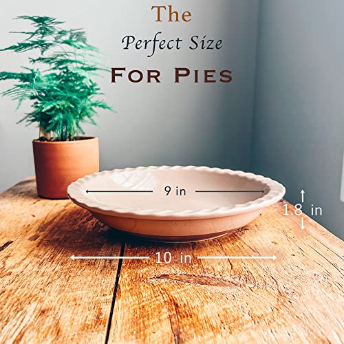 Mora Ceramics Classic 9 Inch Round Pie Pans Set of 2 - Dishwasher and Oven Safe, Shallow Pans for Baking Apple/Pumpkin Pies, Quiche, Rolls, etc. - Image 3
