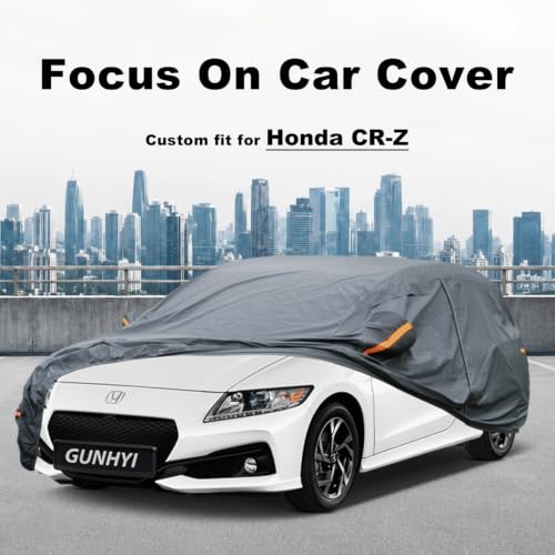 Image of GUNHYI Premium Car Cover Custom Fit Honda CR-Z, 16 Layers Heavy Duty Car Cover Waterproof All Weather with Zipper Door for Sun Rain Snow Dust Uv Protection