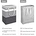 HomeHacks 2 Pack Large Laundry Baskets, Waterproof, Freestanding Laundry Hampers, Collapsible Clothes Hamper with Reinforced Handles in Laundry, College Dorm, Bathroom, Bedroom (Grey+Pink, 75Lx2)