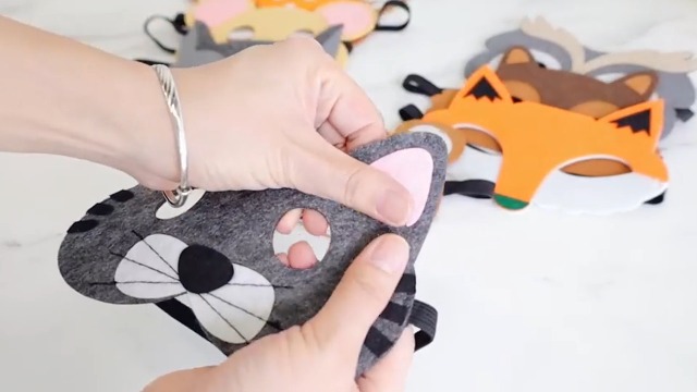 Txuzong Maschere Animali Morbide In Feltro-9 Pezzi Maschere Carnevale Per Bambini E Adulti - Maschere Cosplay Riutilizzabili Per Feste, Compleanni, Halloween,Natale-Set Costume (Gatto,Volpe,Panda