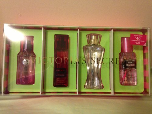 Victoria's Secret Fragrances Mist Gift Set Includes Sexy Little Things Noir Tease, Dream Angels Heavenly, Very Sexy and Bombshell - 4 Pcs Gift