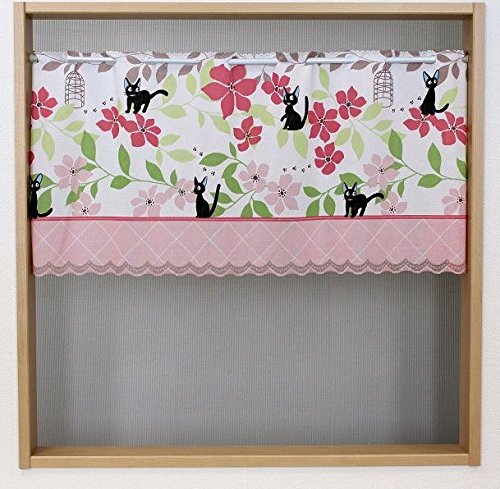 Amazon｜カフェカーテン 魔女の宅急便 ジジ柄 アンフルール 11112naru