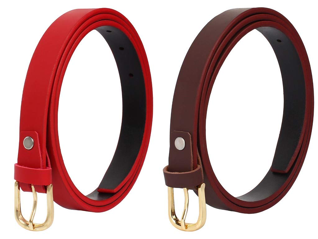 sidewok Women's Vegan Leather Belt (Pack of 2)-picture-9