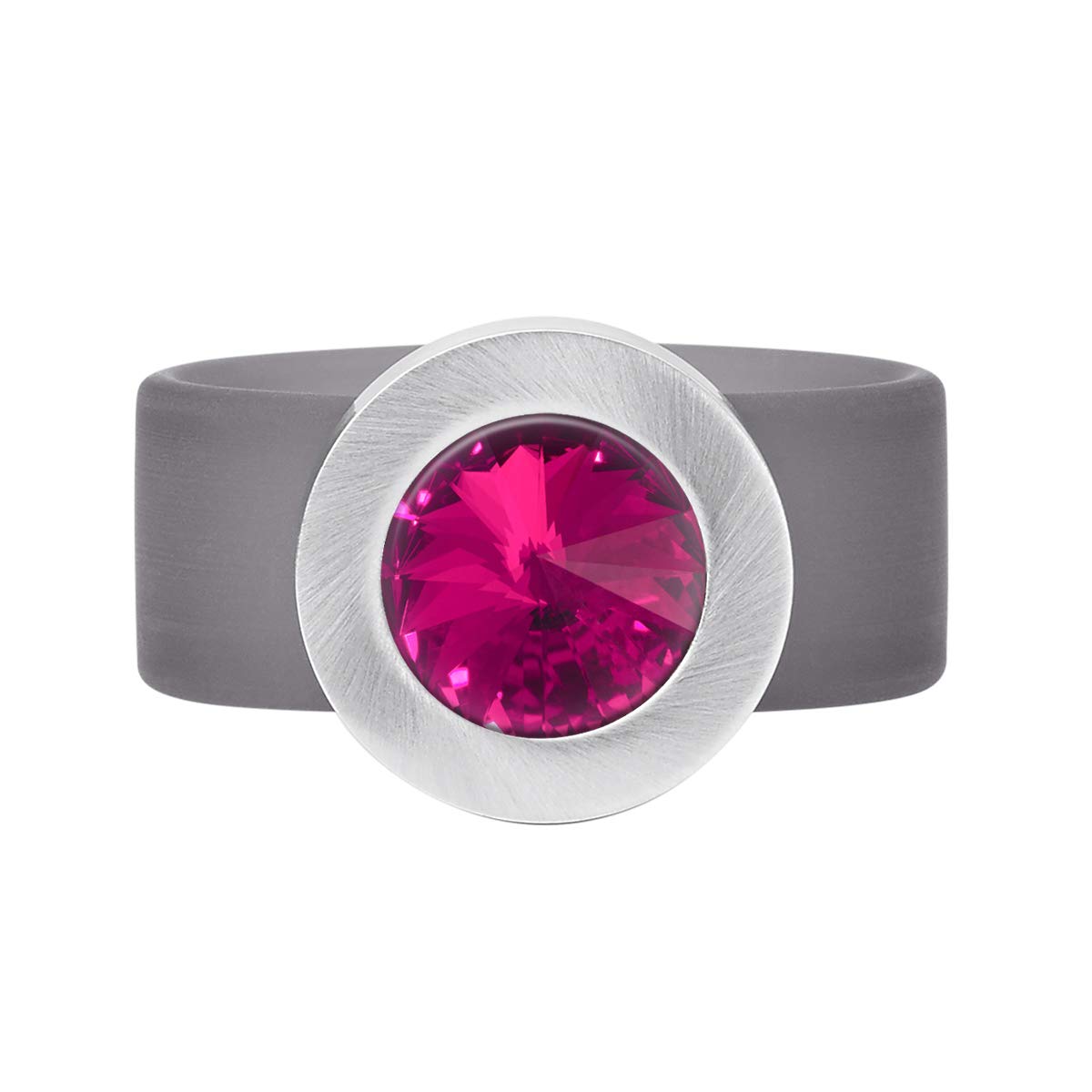 Heideman Ring Damen Colori Edelstahl mit Wechselstein fuchsia Gr.60