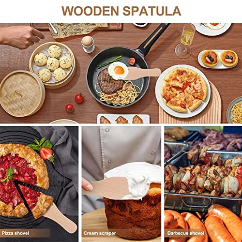 CUHZA Espátula de madera para raclettes (4 unidades), raspador y recipiente con revestimiento suave - imagen 3