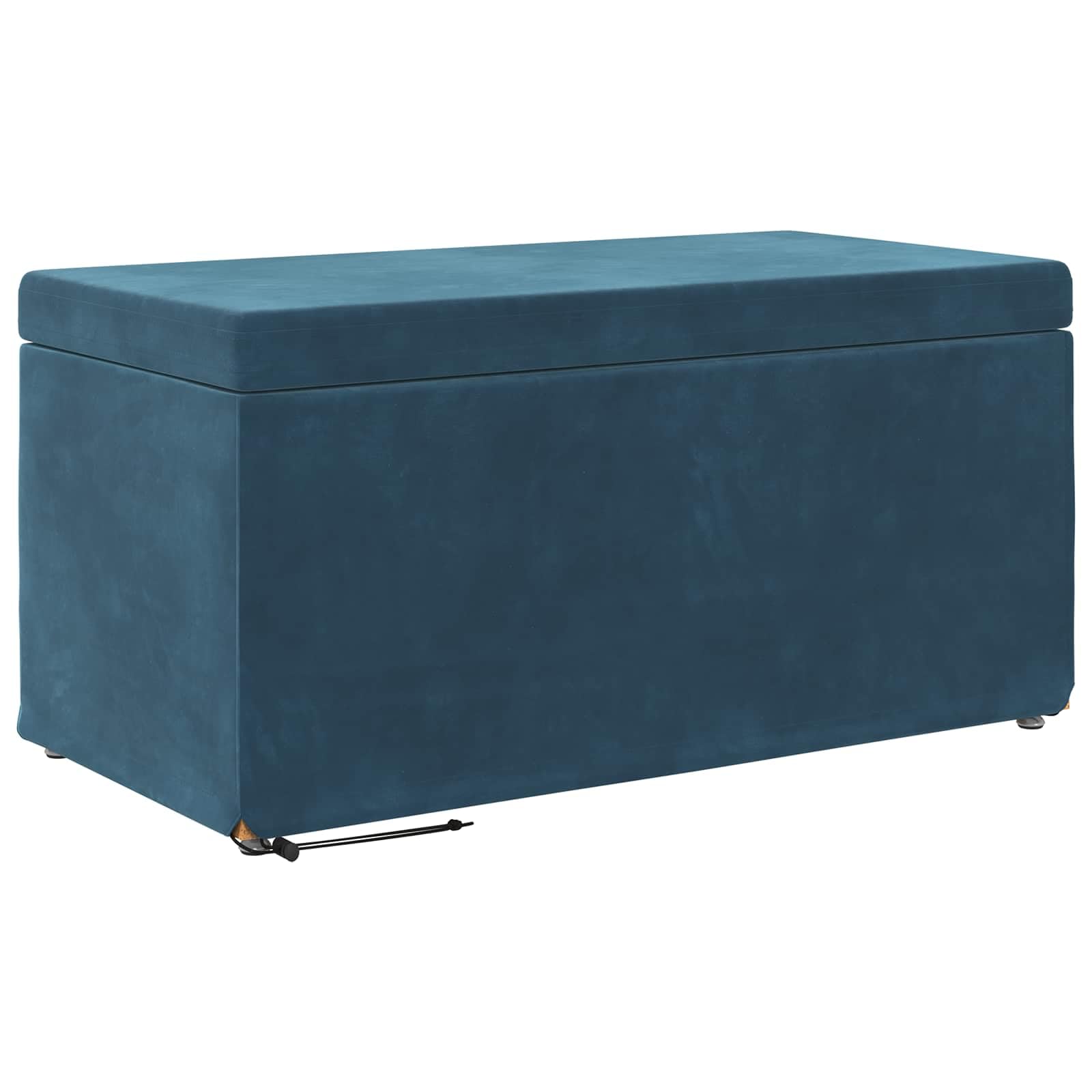 Tabouret bleu gain de place pour petit espace, assise velours vidaXL 81 cm