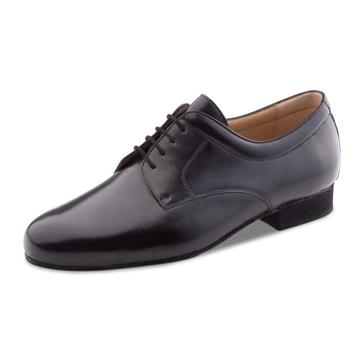 Werner Kern Herren Tanzschuhe Perugia 28064 - Leder Schwarz - Extra Weit - 2 cm Micro-Heel - Rauledersohle - Made in Italy
