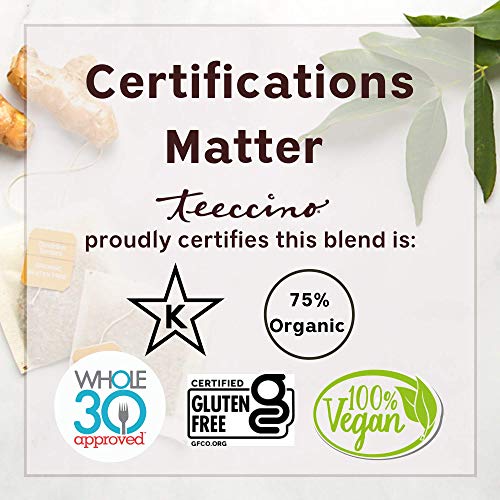 Teeccino Dandelion Root Tea – Caramel Nut – Caffeine Free, Roasted Herbal Tea With Prebiotics, 3X More Herbs Than Regular Tea Bags, Gluten Free - 10 Tea Bags (Pack Of 4) #TOP5