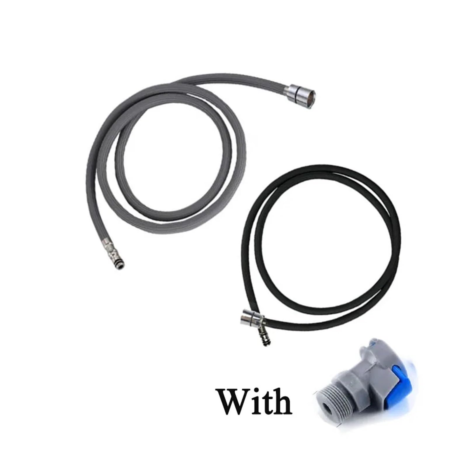 F1/2 M15*1 Tuyau de rechange pour robinet 150 cm Gris/Noir Nylon Durable Accessoires de cuisine et de salle de bain 1 pièce Tube d'alimentation en eau