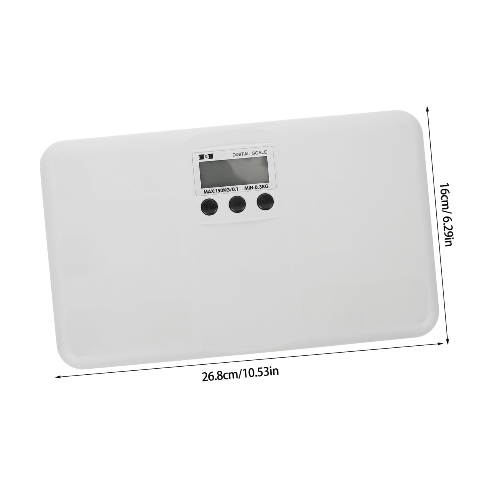 KOMBIUDA Elektronische Gewichtswaage Haustierwaage und Kunststoff Babywaage aus Digitale mit 150kg Kapazität und Flachem Design für Gebrauch zu Hause