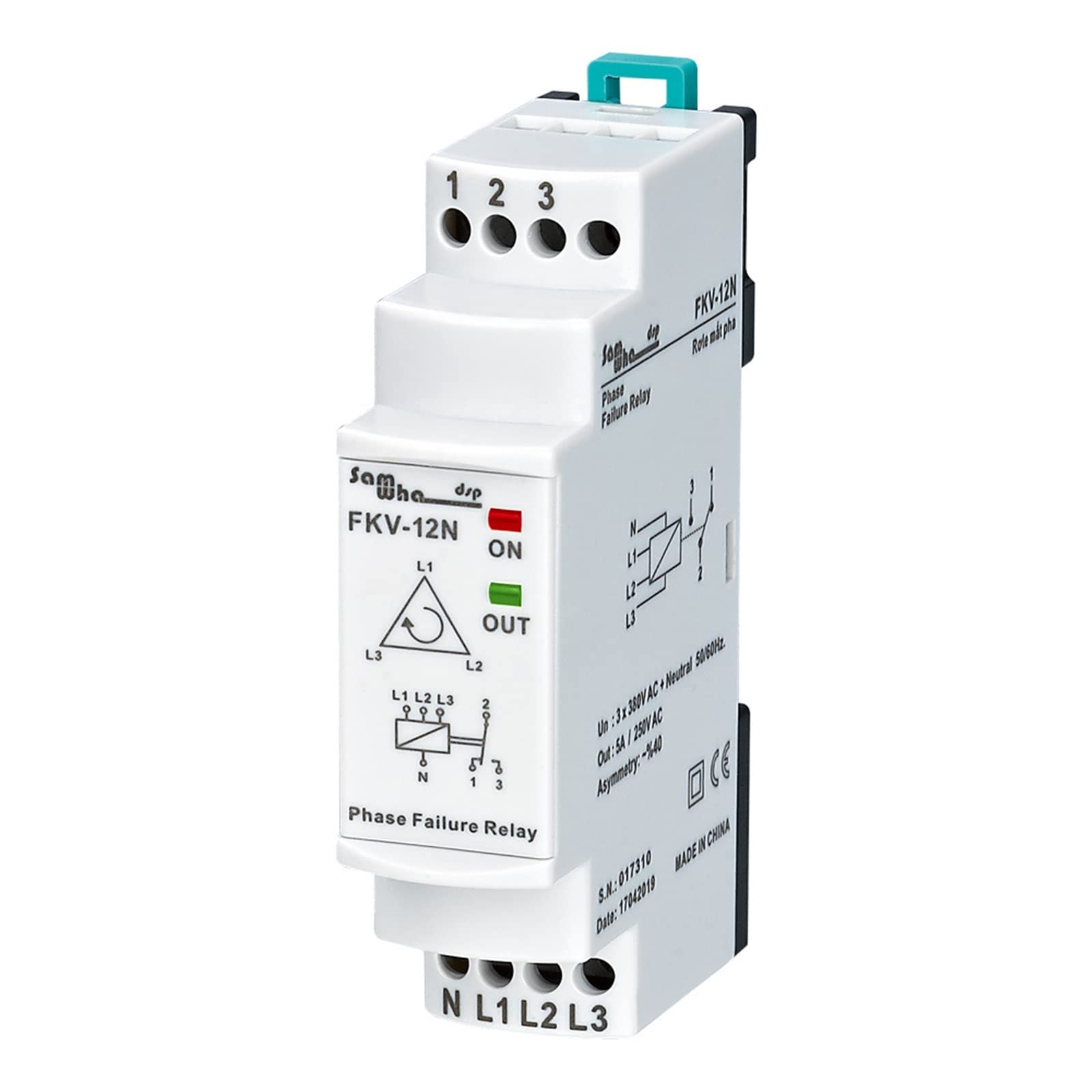 QEFHSVVZE FKV-12N 3 * 380VAC with Neutual Three-Phase Phase Failure, Phase Asymmetry Relay