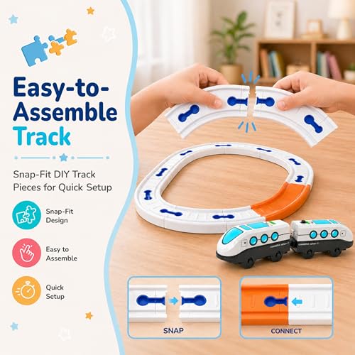 Image of Lifelong Space Trainset 33 PCS | Battery Operated Toy Train Set | DIY Train Track Set with Lights & Sounds | Magnetic with Space Theme Train Set for Kids 3-7 Years (LLCRCT04)