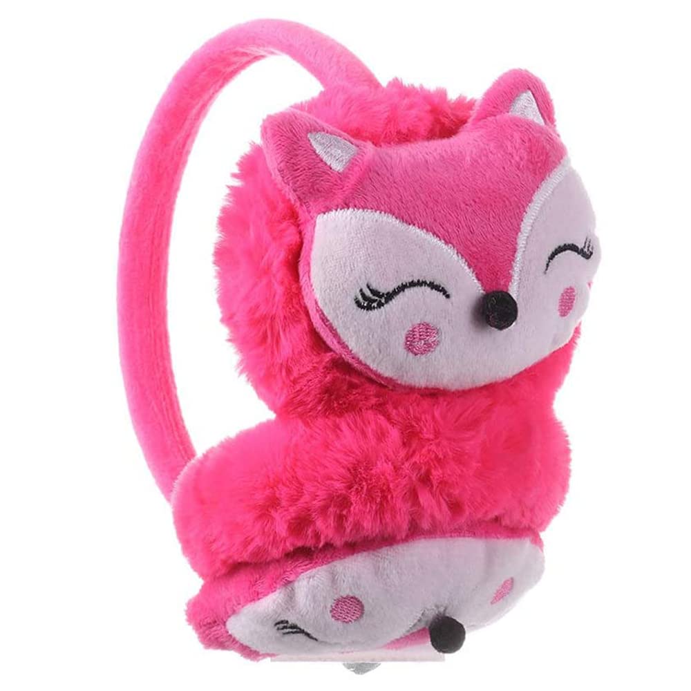 iNszkoos Kids Furry Winter Earmuffs Cute Fox Plush Warmer Windproof Outdoor Ear Protector Earflap Cartoon Soft & Warm Ear Muffs for Boys Girls Baby Toddlers Cold Weather