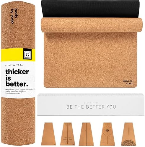 Luxury Cork Yoga Mat - Non Slip, Extra Thick Grip. Thicker, Longe...