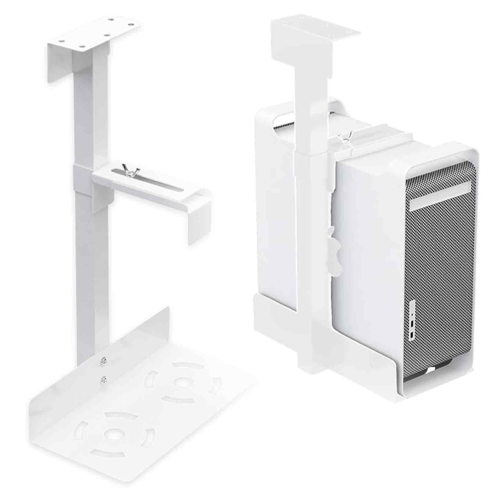 Supporto per CPU sotto scrivania Staffa regolabile a parete a 360 ° supporta fino a 25 kg Due metodi di installazione per il supporto del PC salvaspazio