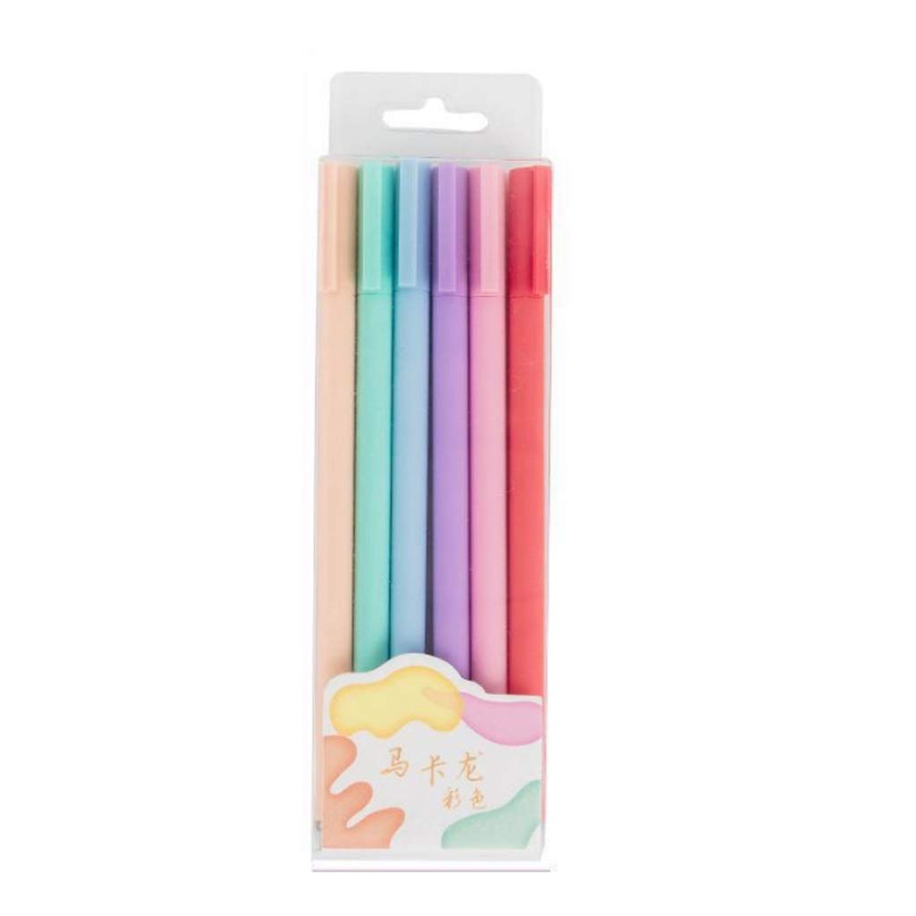 CXBDDF 6Pcs/Set Gel Pen Set 0.5mm Solid Color School Stationery Suppliers Office Accessories Presented By Kevin&sasa Crafts(A)