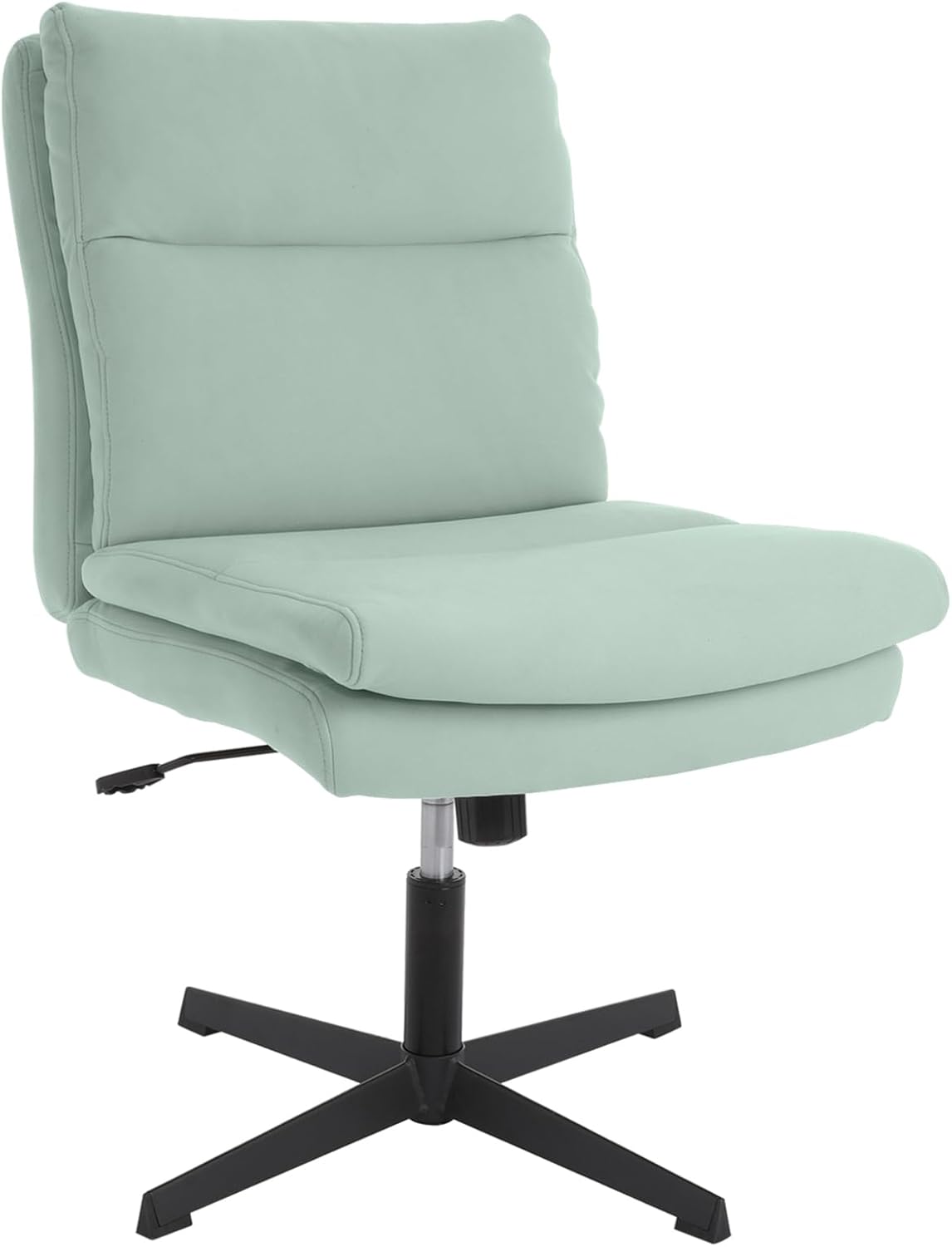 LUCKWIND Armless Home Office Desk Chair No Wheels, Modern Double Padded Ergonomic