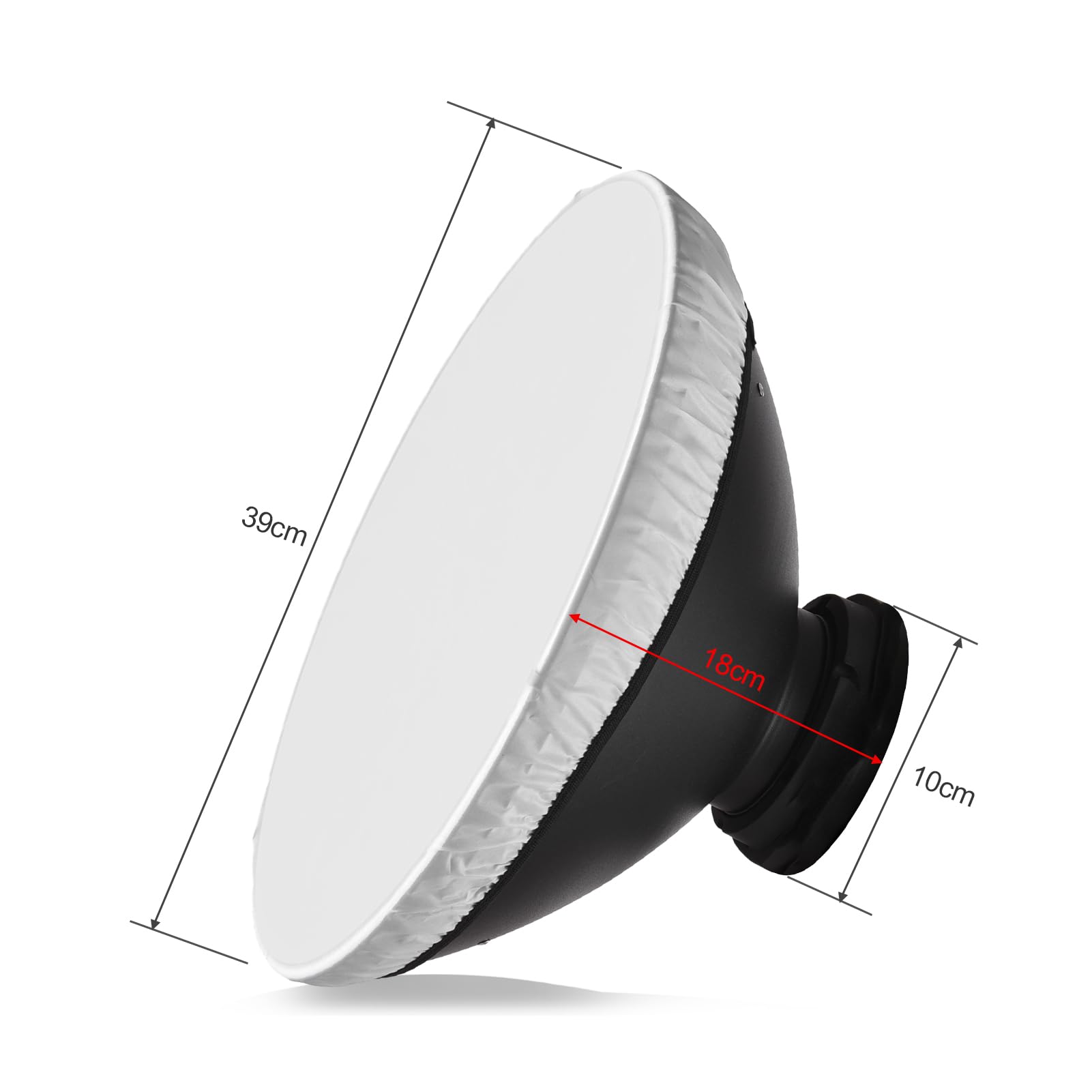 Andoer 15,35 Zoll Bowens Mount Beauty Dish Standardreflektor Diffusor Lampenschirmschale mit 60° Wabengitter und Mittelreflektor für Bowens Mount Studio Strobe Flash Light Speedlite