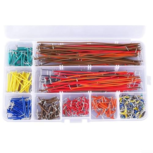 Niceminiwall Kit de cables flexibles con cables de clip, juego de 840 cables de tabla de pan en caja de almacenamiento transparente para Arduino y experimentos electrónicos