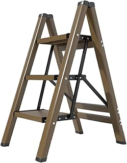 Ladder Step Ladders 3 Steps Ladder Foldable Aluminum Lightweight Stepladders Modern Design Folding Step Stool with Wide Pedal for Home and Kitchen Portable Step Stool