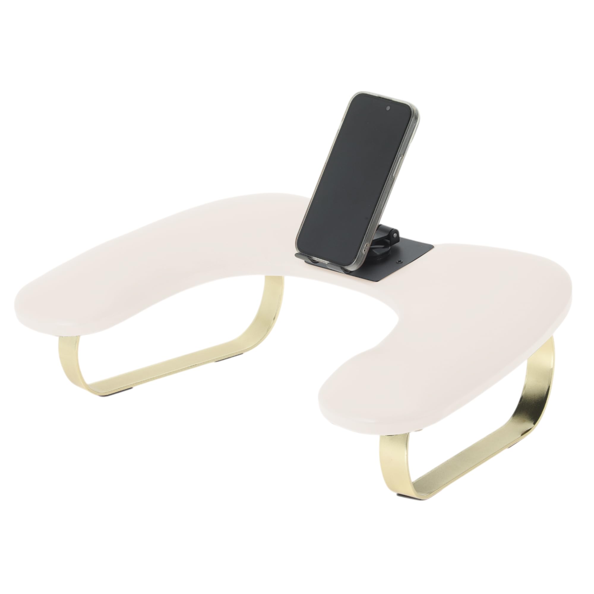 VOCOSTE Nail Arm Rest with 360° Rotating Phone Holder, U Shaped Manicure Hand Rest