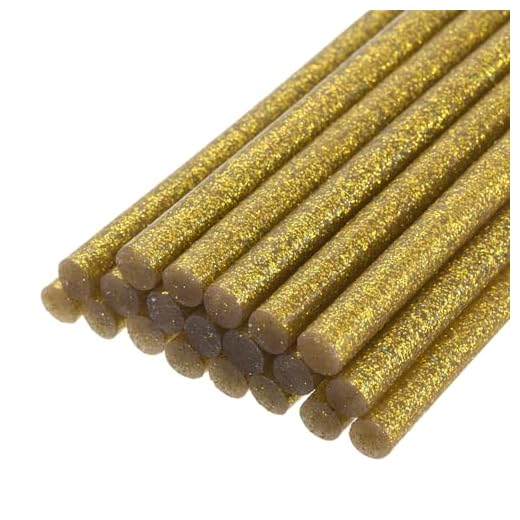 Generic 20pcs Hot Glue Sticks for Glue Gun 7mm/0.27-inch x 8-inch Mini Hot Melt Adhesive Glue Stick Glitter Gold