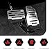Zigeiya 2 PCS Car Non-slip Pedal Pads Set, Alloy Brake Pedal Protectors, Accelerator Foot Pad Covers, Universal for Most Cars SUVs Trucks (Silver)