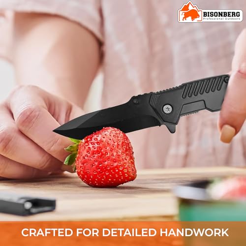 BISONBERG Folding Kitchen Knife Black - Image 5