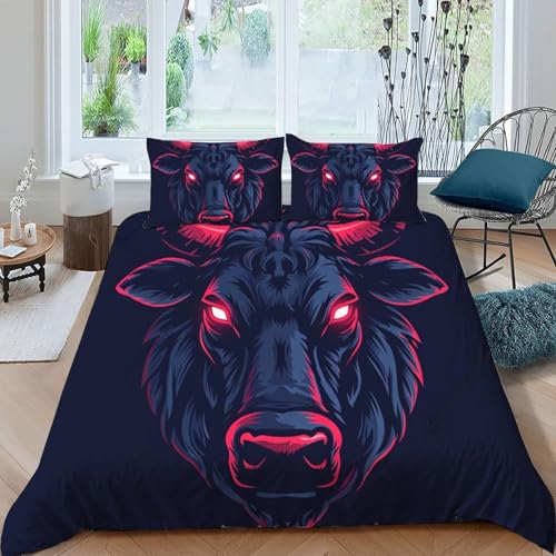 Housse de couette bétail 3D 260x220 cm avec taies d'oreiller