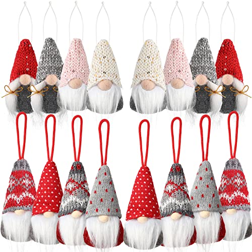 Juego de 10 adornos de gnomo para árbol de Navidad, hechos a mano, gnomos de felpa, decoración de Navidad, gnomo sueco para decoración de árbol de Navidad, adornos colgantes para árbol de Navidad