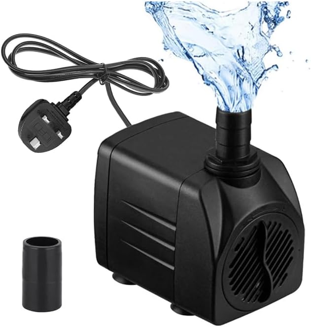 Mini Water Pumps(600L/H, 10W), Ultra Quiet Aquarium Pump With High Stroke, Fountain Pump With 1.5m Power Cord, 2 Nozzles For Aquariums, Pond